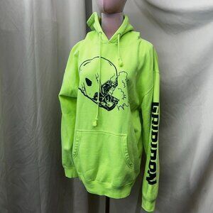 Bleacher Report Neon Green/Yellow Mens 100% cotton Hoodie Size L